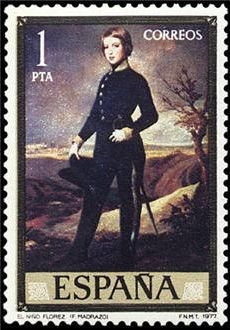 z vendido ESPAÑA 1977 2429 Sello Nuevo Pintor Federico Madrazo El Niño Flores sin goma
